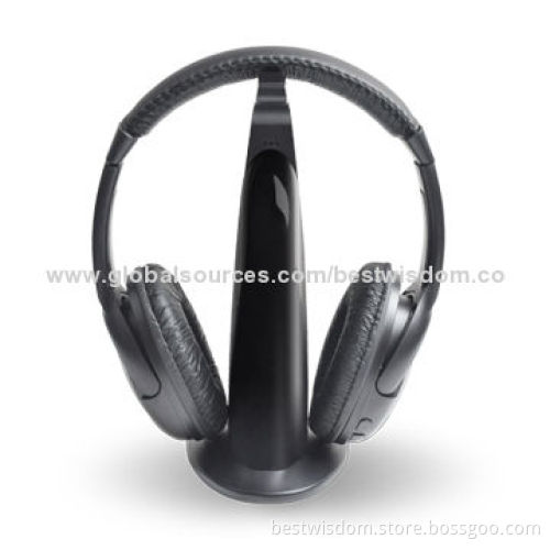 FM Wireless Stereo Headphones, Can Connect Directly with TV, PC, DVD, VCD, MP3 and MP4 Audio Source